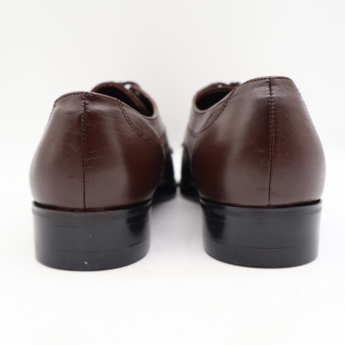 Barclay Vintage Men's Brown Leather Apron Toe Lace-Up Shoes Deadstock Size 9D