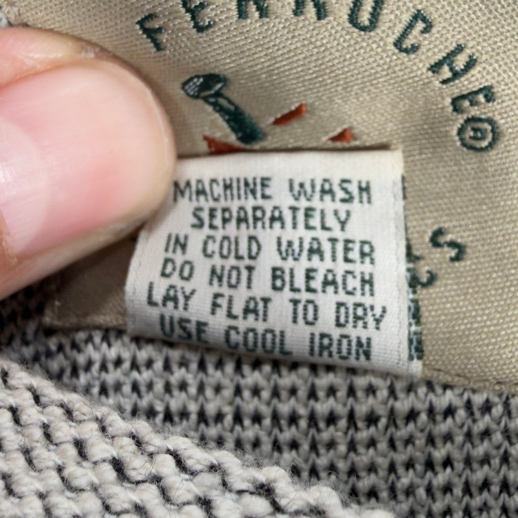 Ferruche Vintage 90s Henley Shirt Mens XL Gray Cotton Deadstock NWT