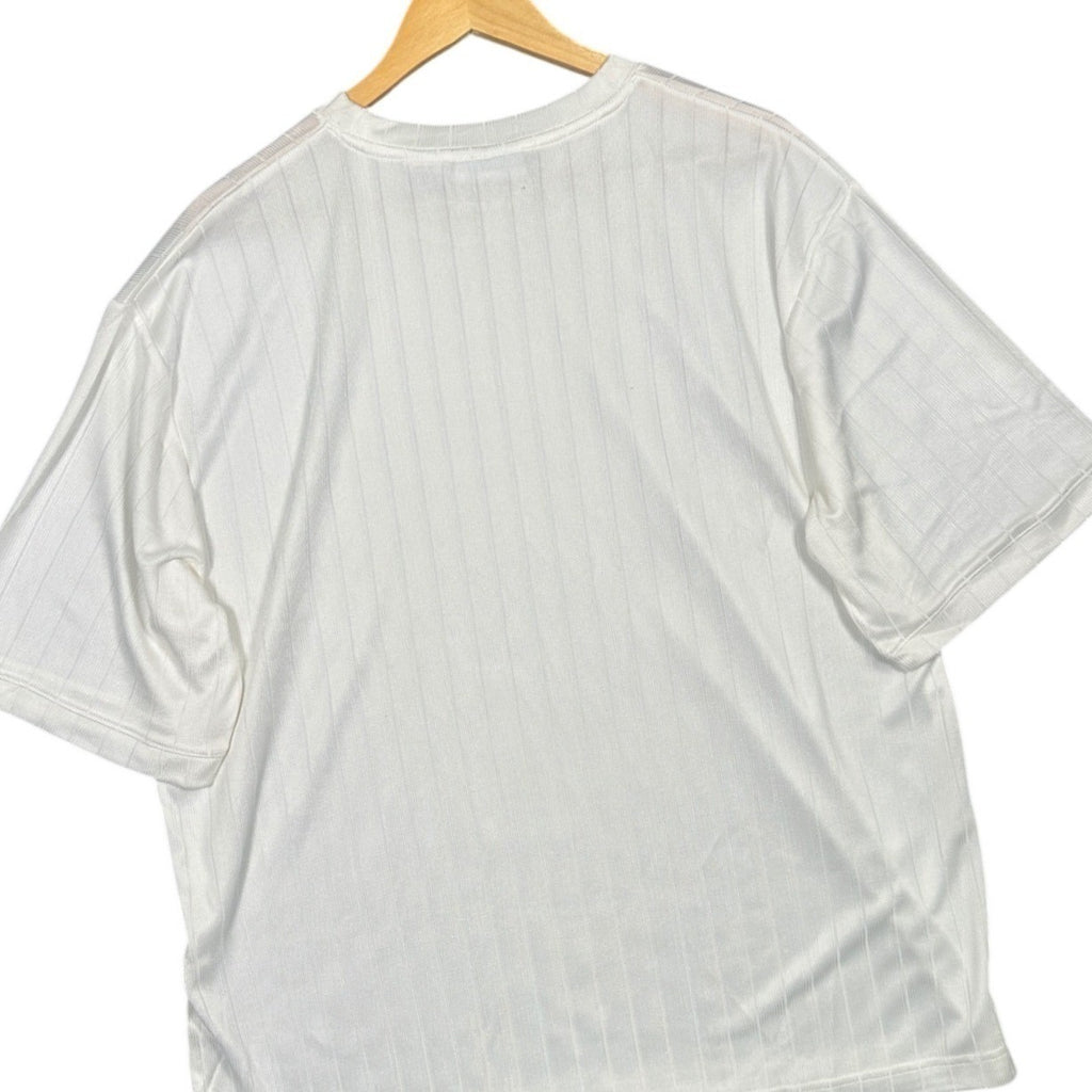 IRVINE PARK Mens White Striped T Shirt Athletic Gym Workout Casual Size XL - take2supply