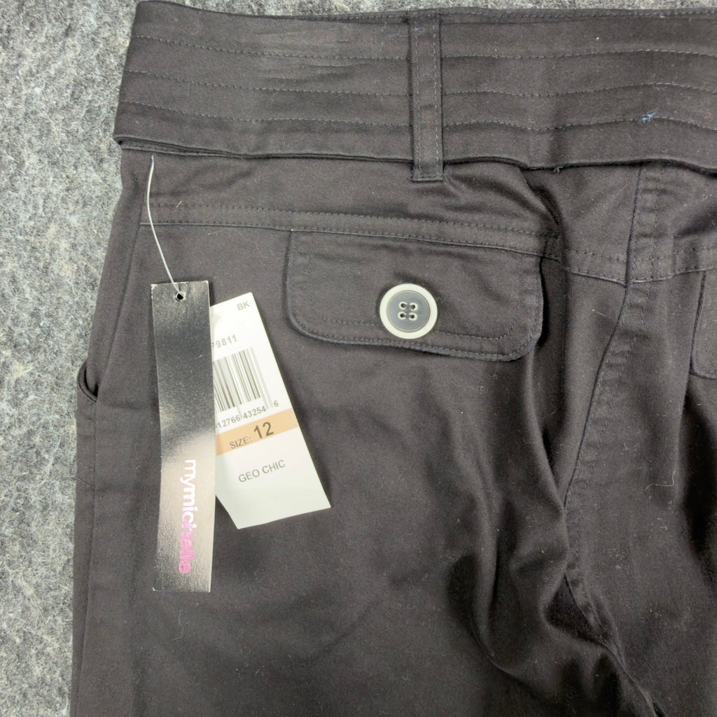 My Michelle Y2K Flare Pants Girls 12 Black Stretch Low Rise NWT Deadstock - take2supply