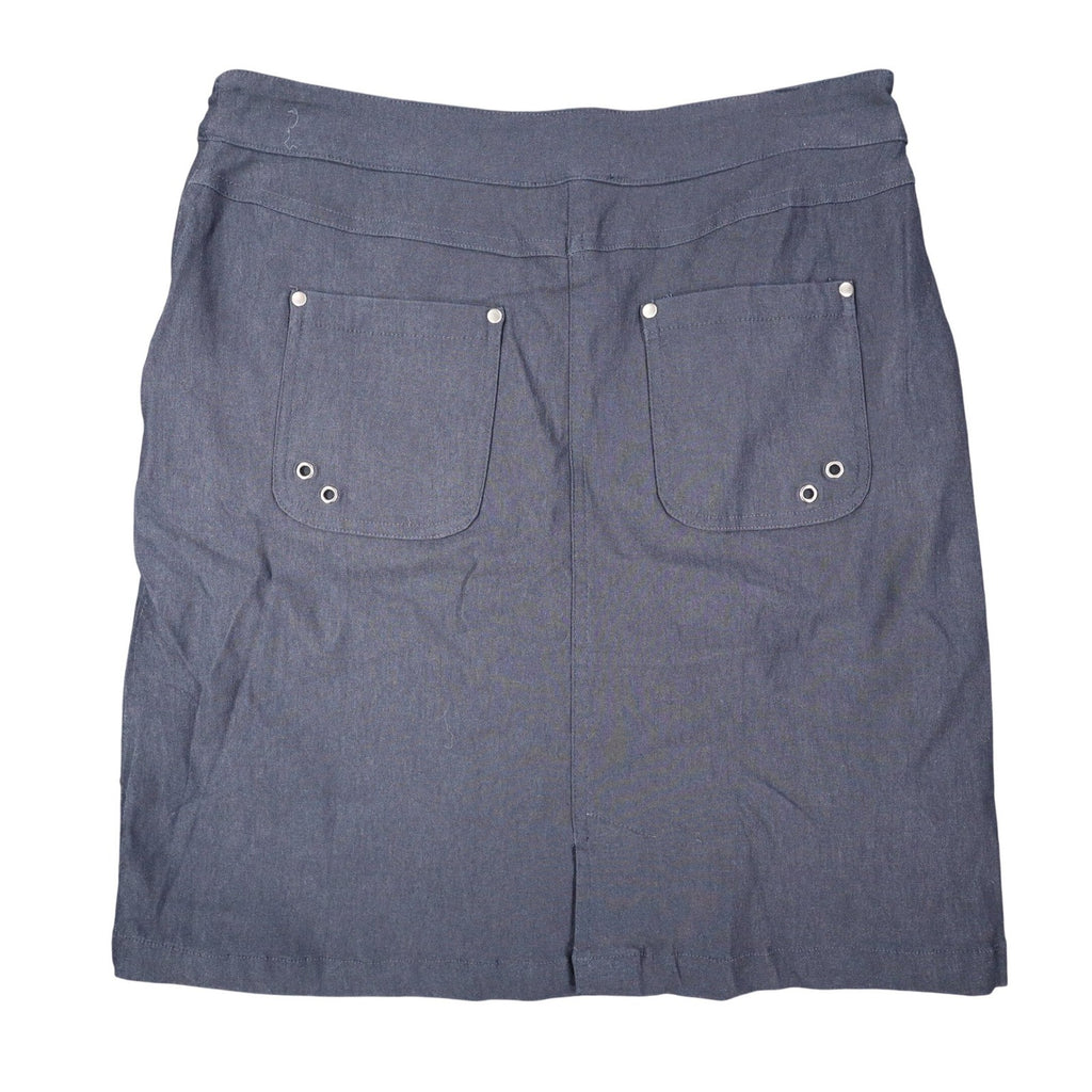 Zo & Co. Skirt Women 6 Navy Blue Braided Trim Utility Pocket Rayon Blend C1-905 - take2supply