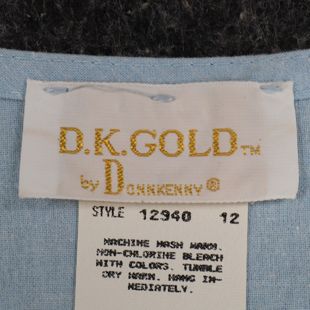 D.K. Gold by Donnkenny Reversible Vest 1X Vintage 90s Blue Floral Cotton NWT - take2supply