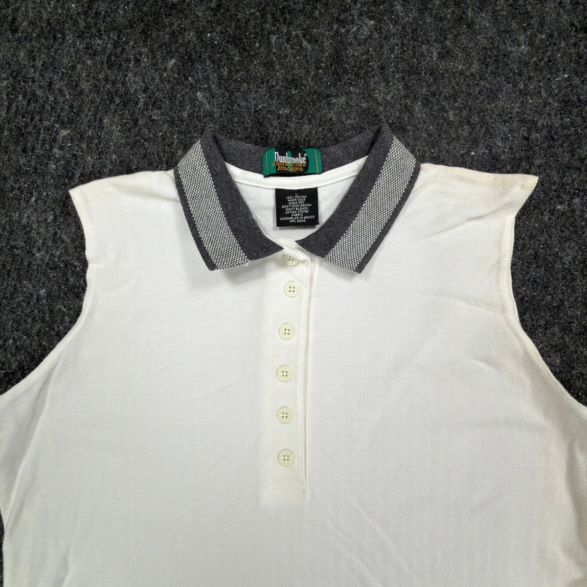 Dunbrooke Vintage Sleeveless Polo Shirt Women Large White Cotton New - take2supply