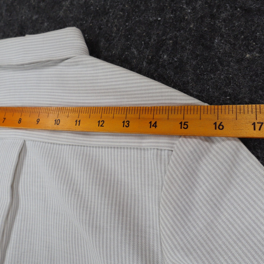 Dee Cee Striped Button Up Shirt Womens 9/10 Vintage 80s Gray Cotton Blend USA - take2supply