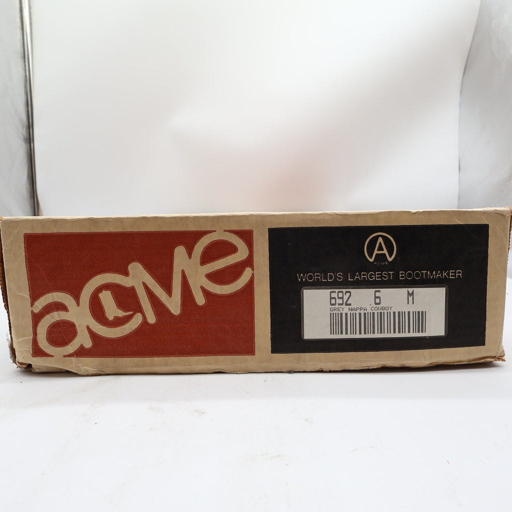 Acme Vintage 80s Cowboy Boots Womens 6 Grey Nappa Leather New Box 692 - take2supply