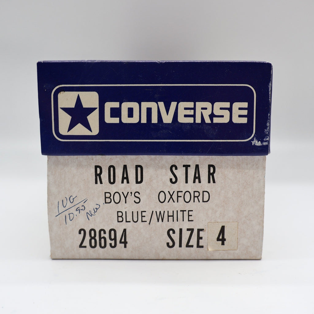 Converse Road Star Sneakers Boys Size 4 Vintage 80s Blue White Deadstock 28694 - take2supply