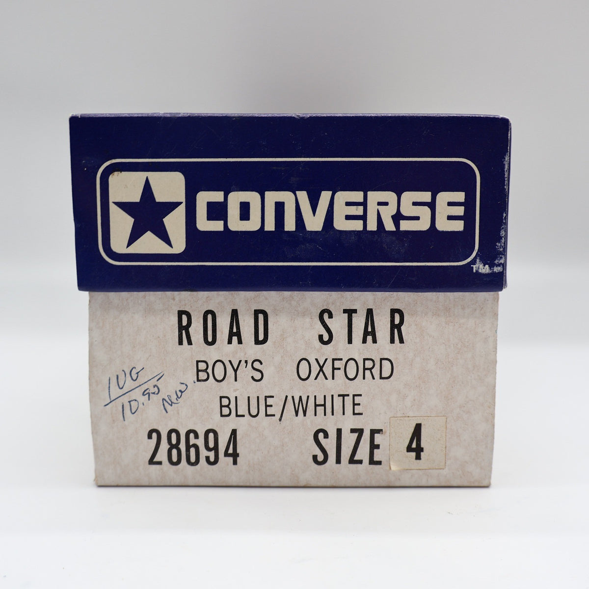 Converse Road Star Sneakers Boys Size 4 Vintage 80s Blue White Deadstock 28694 - take2supply