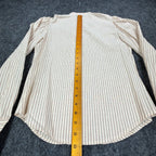Fancy Free Vintage 80s Puff Sleeve Blouse Womens 5 Tan Striped New - take2supply