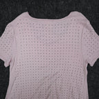 Vocal Rhinestone Stud Tunic Top Womens Small Mauve Pink High Low Layered V-Neck - take2supply