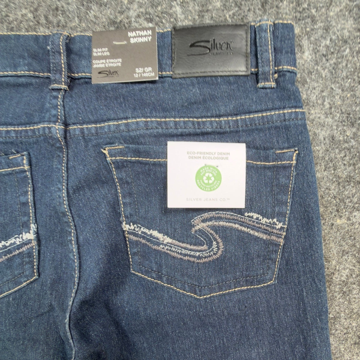 Silver Jeans Co. Nathan Skinny Jeans Boys Size 12 Dark Blue Stretch NWT - take2supply