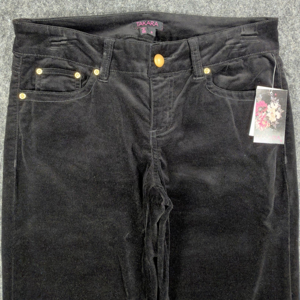 TAKARA Y2K Flare Pants Womens 9 Black Cotton Blend NWT C711 - take2supply