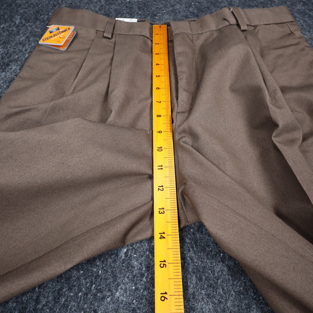 Dockers Khaki Pants Mens 33x30 Brown Pleated Cuffed Stain Defender Classic Fit - take2supply