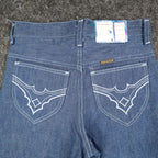 Young Maverick Vintage Boys 10 Reg Blue Flare Jeans Embroidered Pockets NWT - take2supply