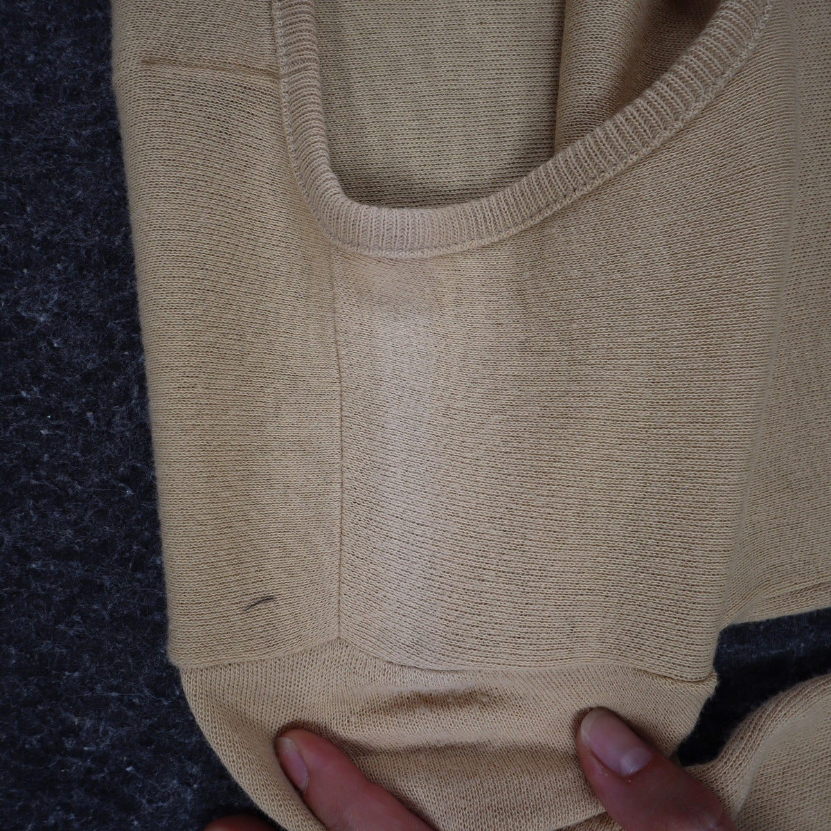Scudder Sportswear V-Neck Sweater Youth Medium 10-12 Vintage 70s Tan Acrylic USA - take2supply