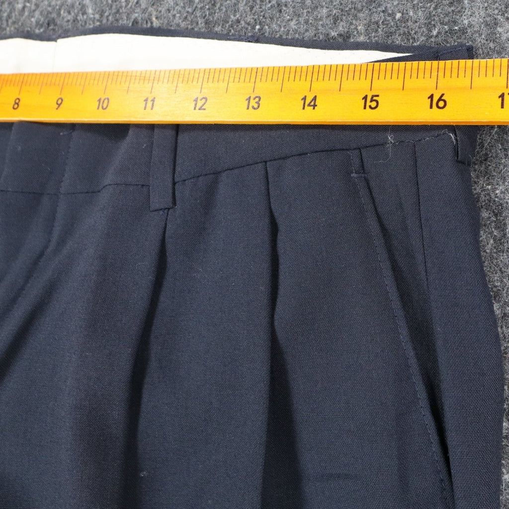 Haggar Stuff Pleated Dress Pants Mens 33x32 Vintage 90s Navy Wool Blend NWT - take2supply