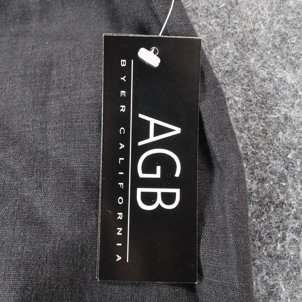 AGB Byer California Cargo Pants Womens 10 Y2K Black Linen Blend Utility Trousers - take2supply