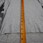 Democracy Top Womens Small Gray Striped Ruffle Front Long Sleeve Rayon Stretch - take2supply