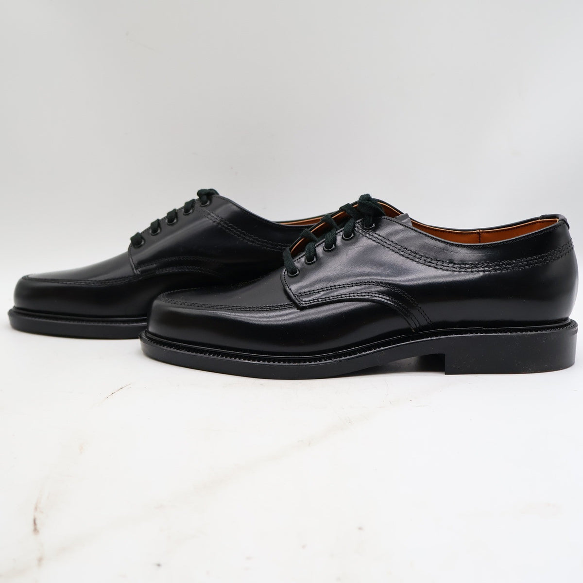 Sandy McGee Moc Toe Derby Shoes Mens 10 Vintage Black Leather Deadstock 475 - take2supply