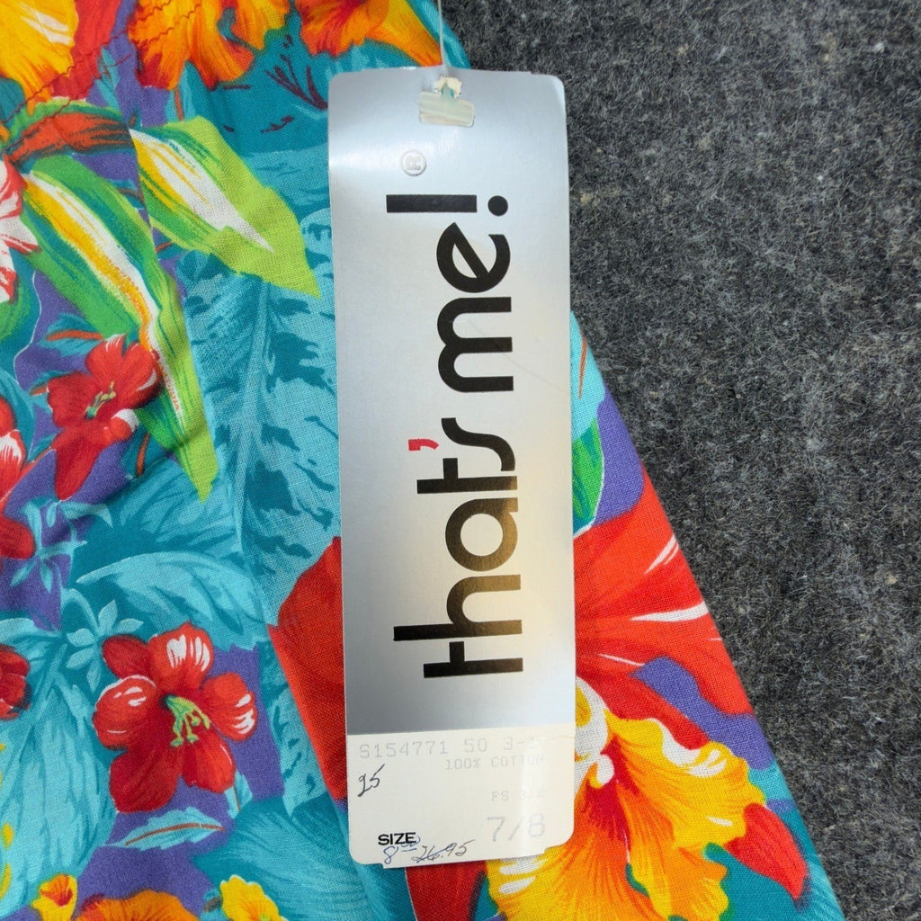 Vintage That's Me! Floral Shorts Womens 7/8 90s Hawaiian Tropical Cotton NWT USA - take2supply
