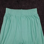 Silhouettes by Kathy Shorts Womens Small Vintage 90s Aqua Green Cotton Knit USA - take2supply