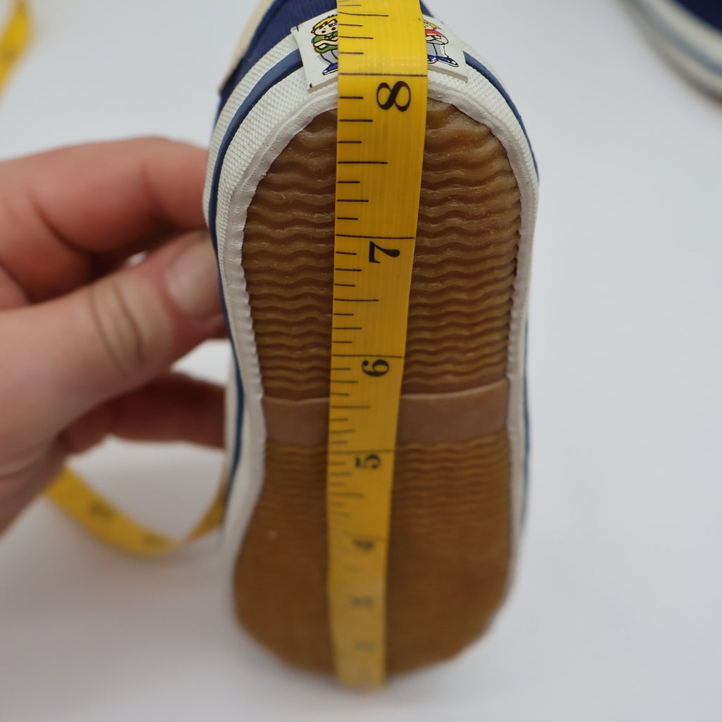 AAU Ruff Necks Scooter Shoes 10.5 Vintage Deadstock Navy Rainbow Canvas Sneakers - take2supply