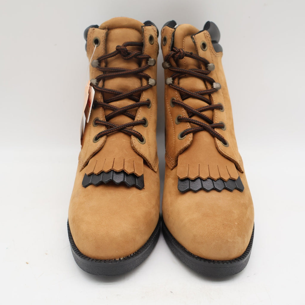 Laredo 551 Western Kiltie Boots Womens 8M Tan Leather Lace Up Deadstock 2006 - take2supply