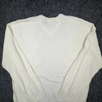 Van Heusen Argyle V-Neck Sweater Mens XL Cream Brown Grey Cotton NWT - take2supply