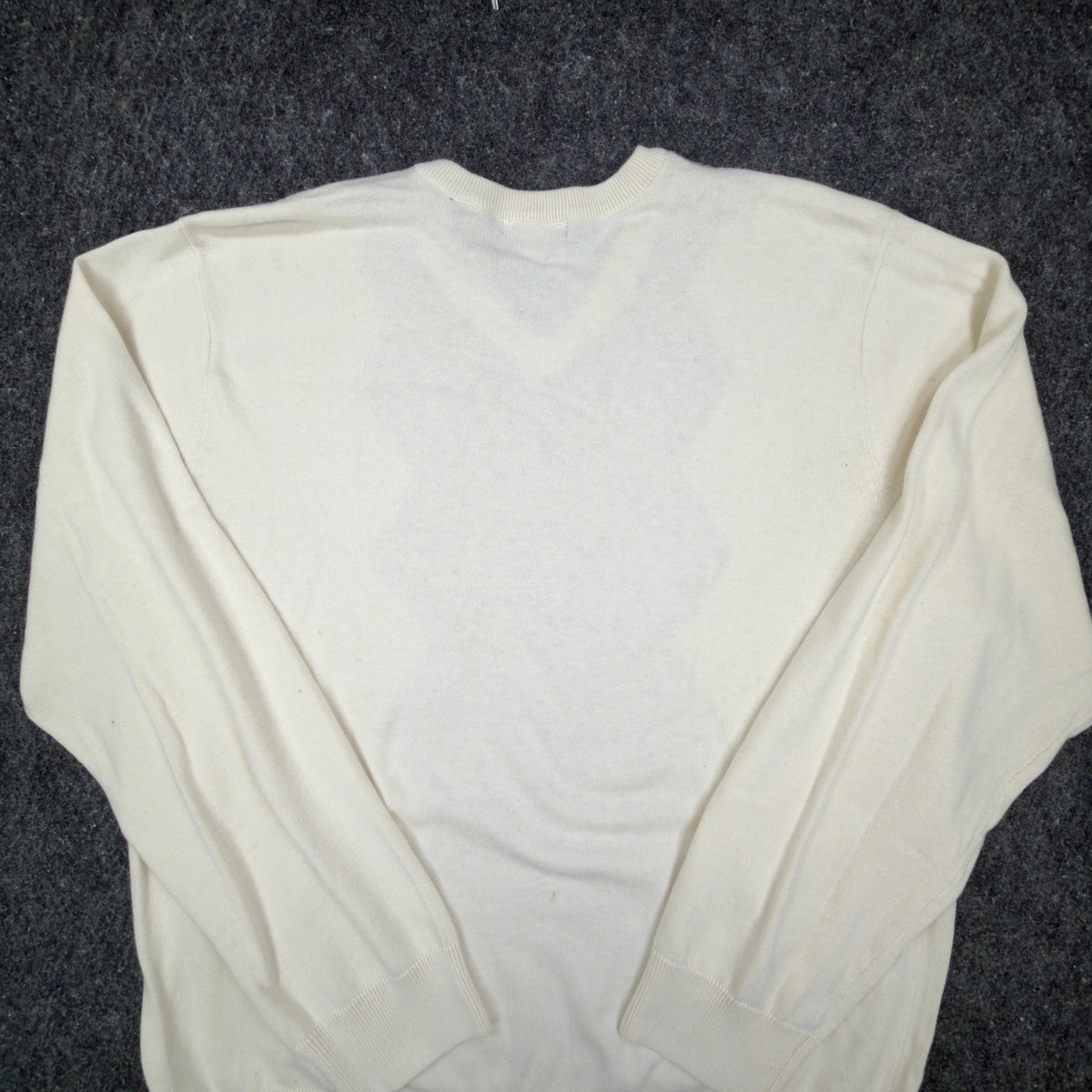 Van Heusen Argyle V-Neck Sweater Mens XL Cream Brown Grey Cotton NWT - take2supply