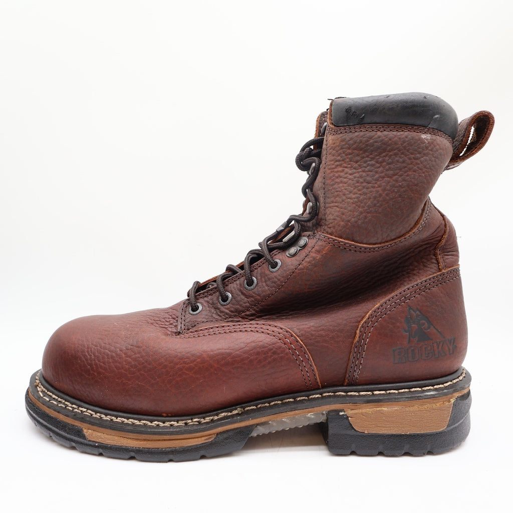 Rocky IronClad Steel Toe Work Boots Mens 12W Brown Leather Waterproof NWT - take2supply