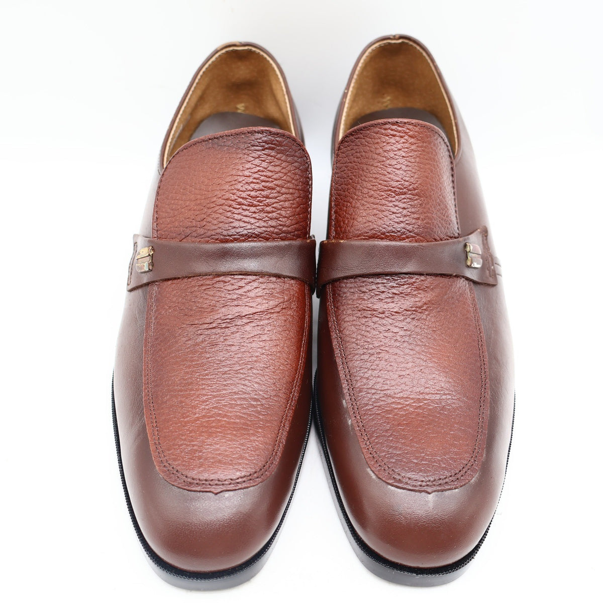 Barclay Loafers Mens 7.5 D Vintage Brown Leather Slip On Dress Shoes 95182 - take2supply
