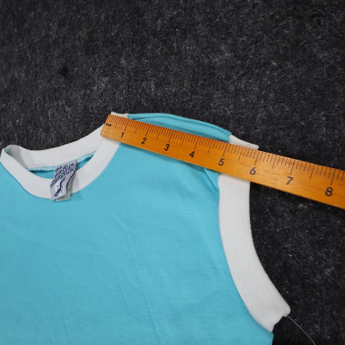 Maverick Vintage 80s Girls Large Aqua Blue Ringer Sleeveless T-Shirt NWT 1982 - take2supply
