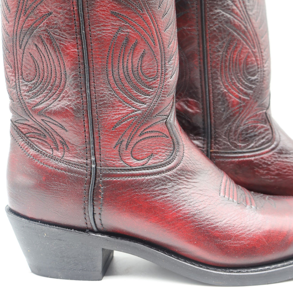 Durango Cowboy Boots Mens 8 D Vintage 2005 Black Cherry Leather Western SW4225 - take2supply