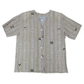 Donnkenny Classics Blouse Womens Small Vintage 90s Khaki Mudcloth Print USA NWT - take2supply