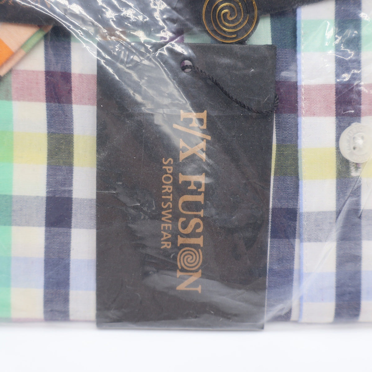 F/X Fusion Shirt Mens XL Multi Colored Check Short Sleeve Easy Care D552 NEW - take2supply