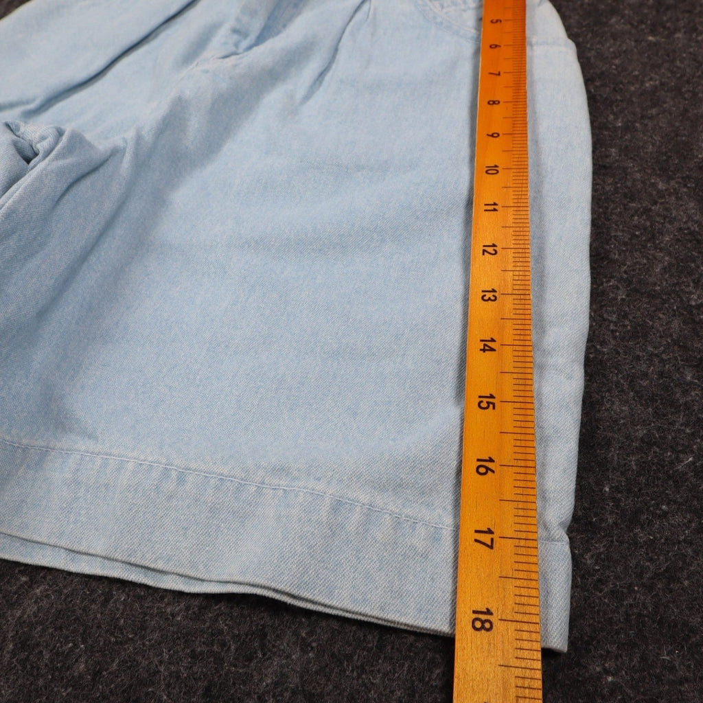 Levi's 917 Denim Shorts Girls 12 Vintage 90s Light Wash Cinch Waist Made in USA - take2supply