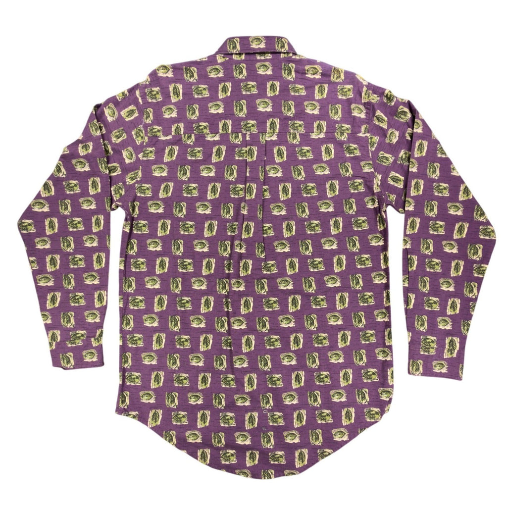 Wrangler Vintage 90s Button Down Shirt Mens M Purple Cotton NWT Rugged Wear - take2supply