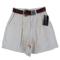 B. Bronson Shorts Womens 3 Vintage 90s Natural Cotton Pleated High Waist Belted - take2supply