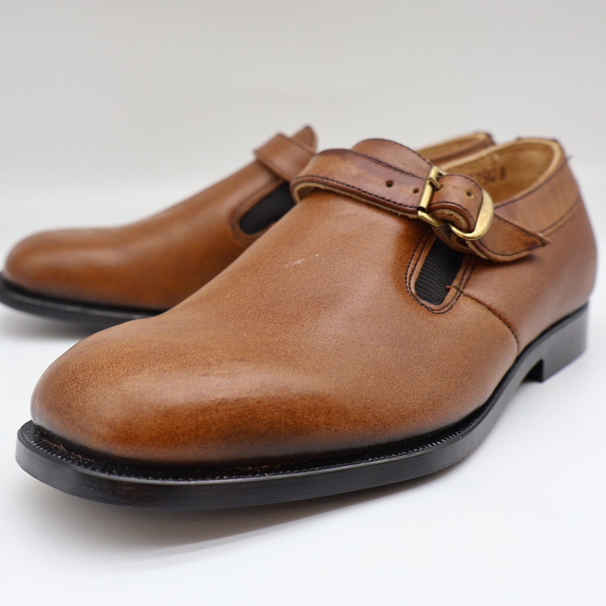 Young Explorers Lyons Monk Strap Shoes Boys 13 Vintage Brown Leather Deadstock - take2supply