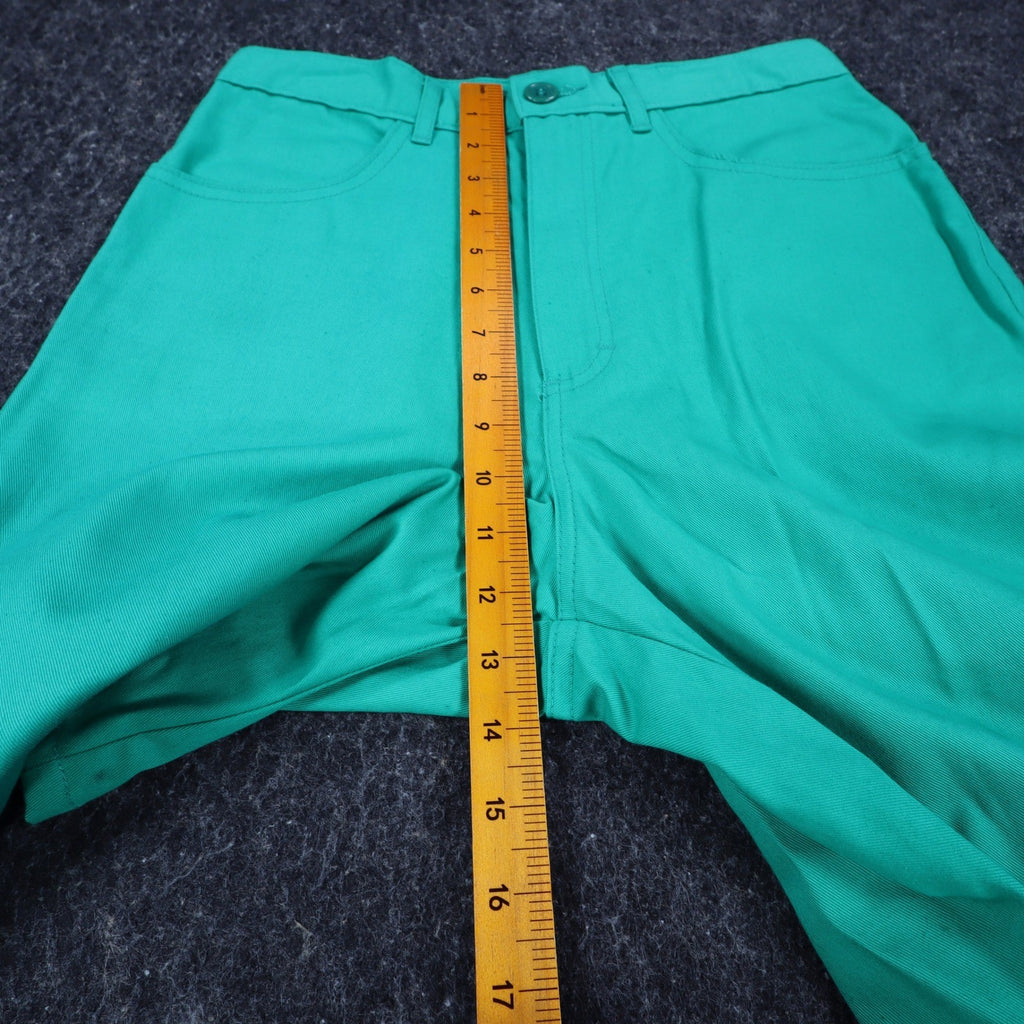 Hang Ten Vintage Shorts Womens 9/10 80s Green Cotton High Waist Made in USA NOS - take2supply