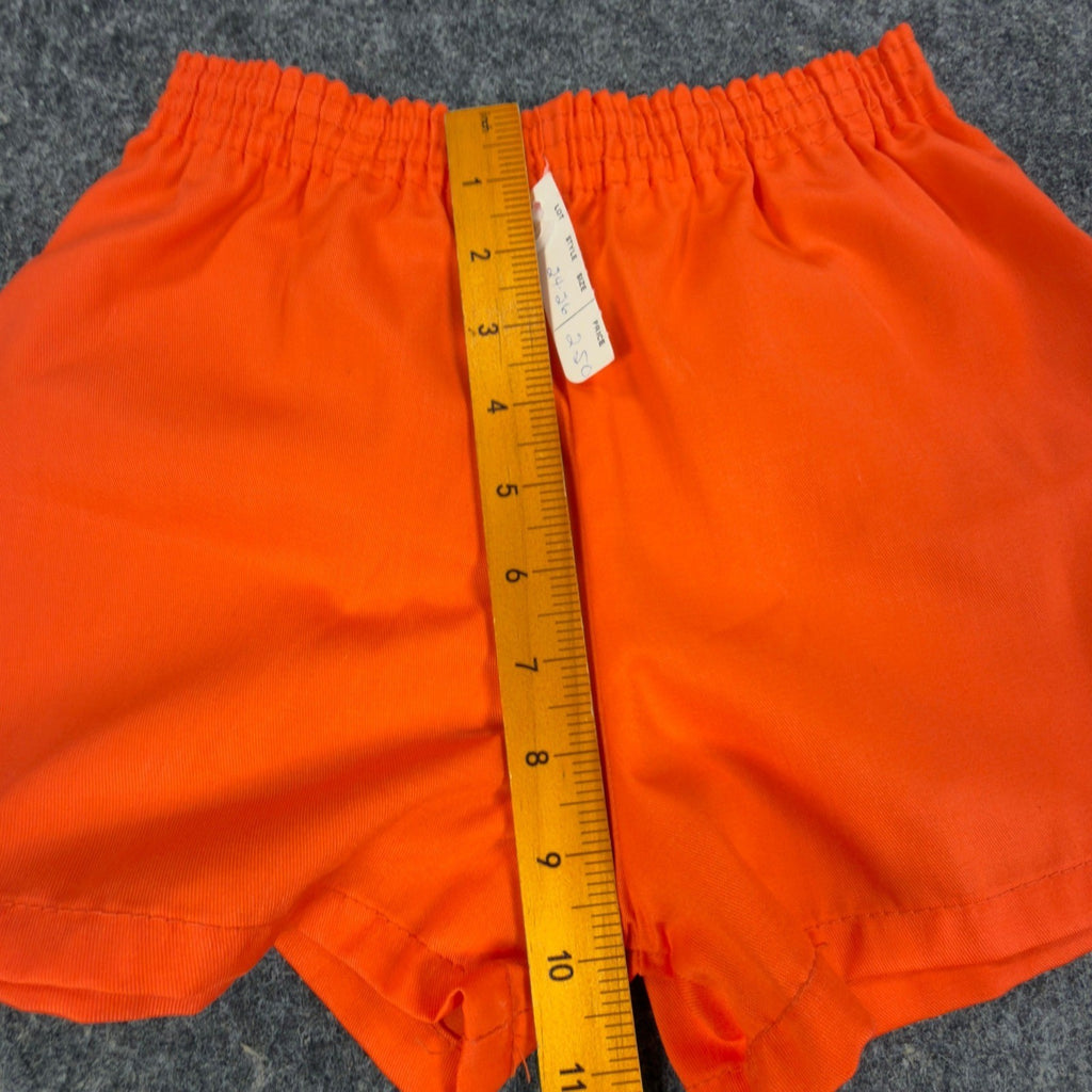 Fruit of the Loom Vintage 70s Gym Shorts Boys XS 24-26 Orange Cotton NWT - take2supply