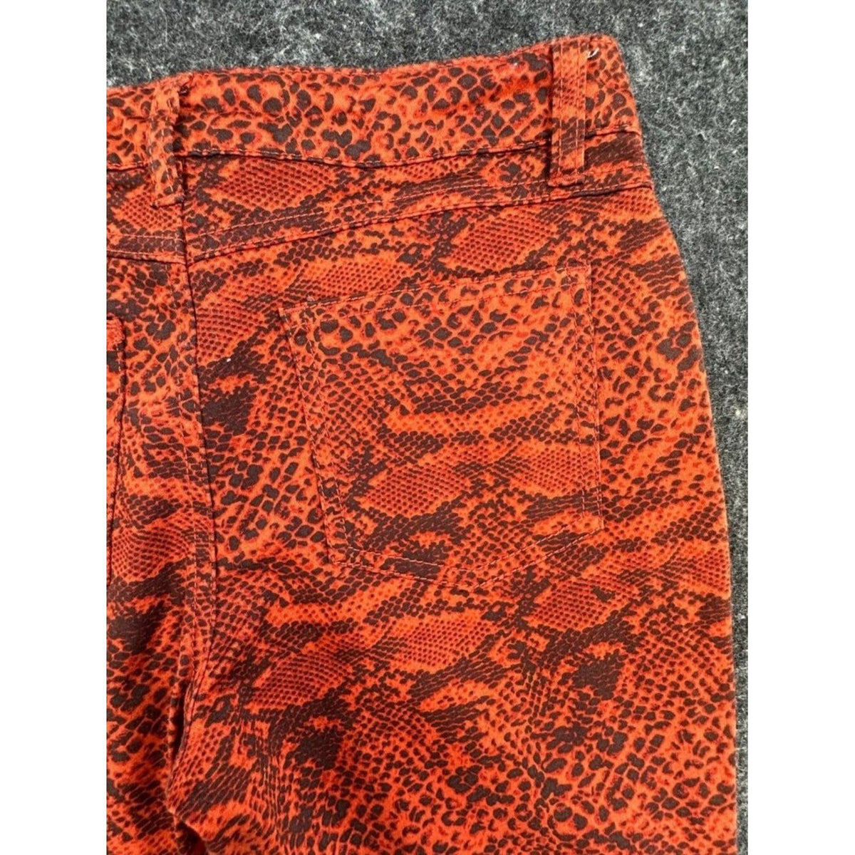 My Michelle Skinny Jeans Girls 14 Red Orange Snakeskin Stretch Denim NWT - take2supply