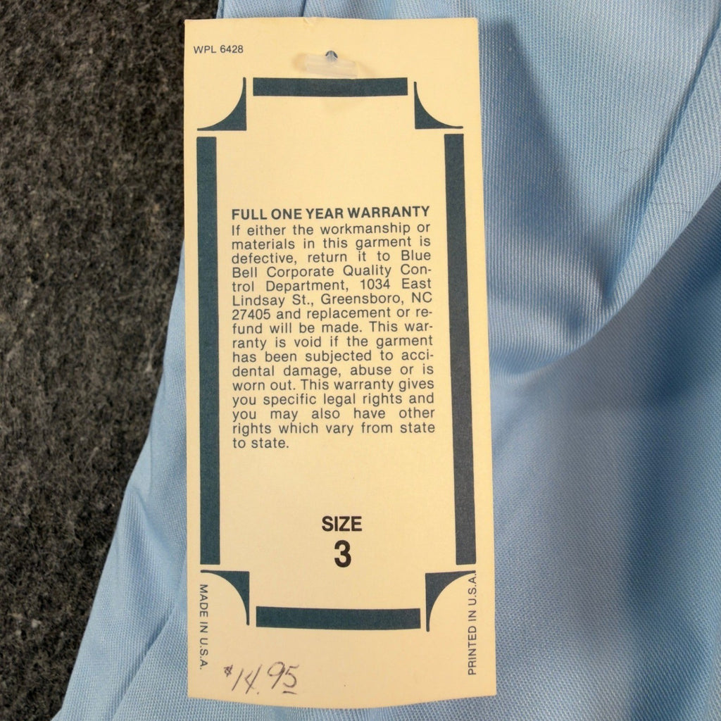 Maverick Shorts Womens 3 Sky Blue Poly Cotton High Waist Vintage 80s USA - take2supply