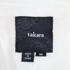 Takara Trench Coat Womens M White Belted Double Breasted Smocked NOS NWT - take2supply
