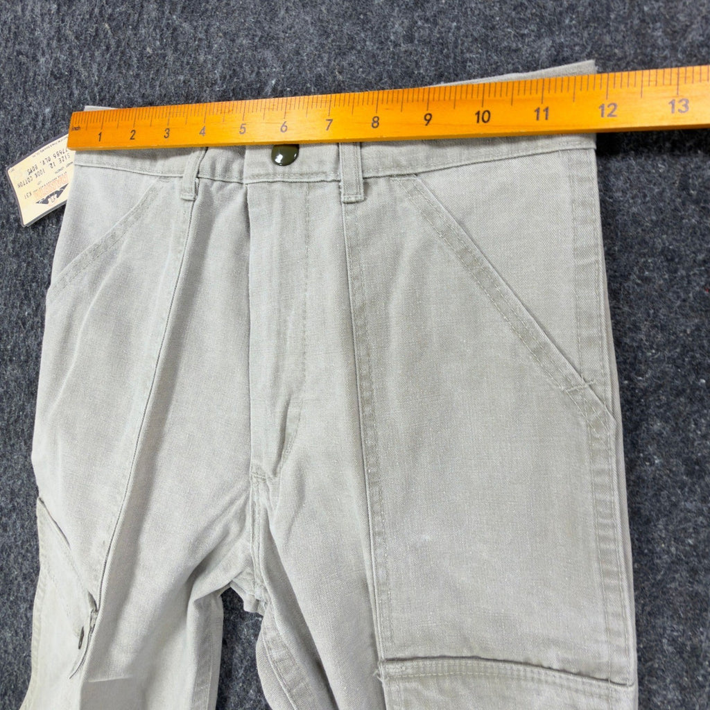 Dakota Vintage 70s Cargo Pants Boys 12 Olive Tan Cotton NWT USA Made Deadstock - take2supply