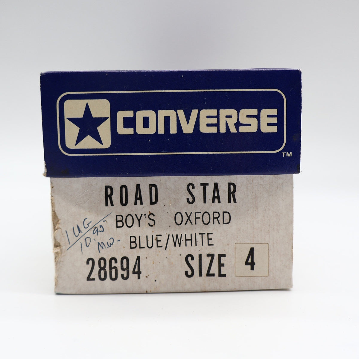 Converse Road Star Boys Size 4 Vintage 80s Blue Suede Nylon Sneakers 28694 NOS - take2supply