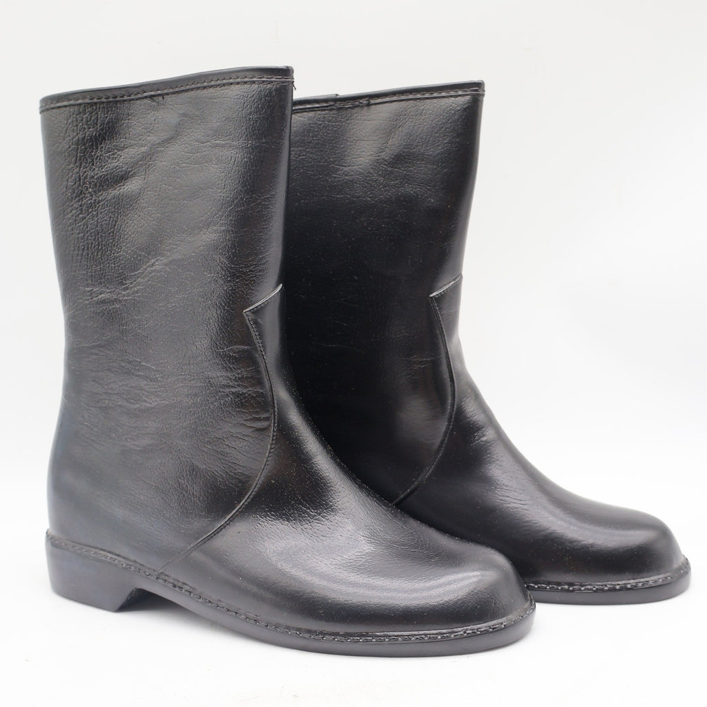 Red Ball Lynne T Boots Womens 6 Vintage 70s Black Rubber Waterproof Deadstock US - take2supply