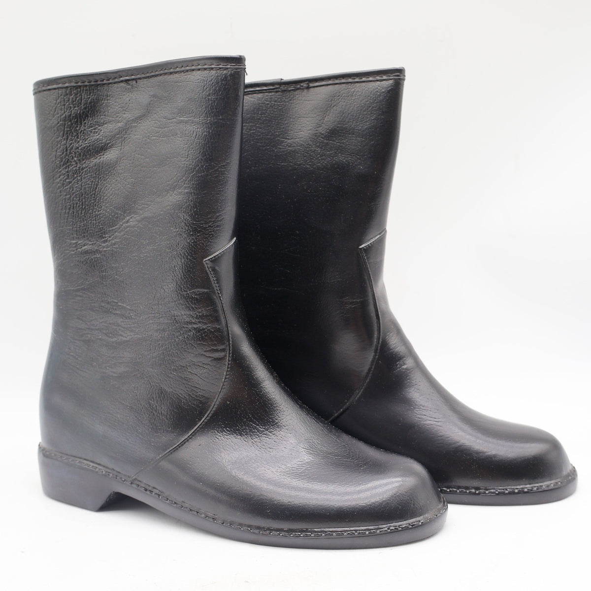 Red Ball Lynne T Boots Womens 6 Vintage 70s Black Rubber Waterproof Deadstock US - take2supply
