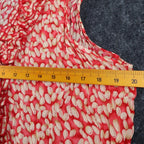 Piano Ruffle Blouse Womens XL Red Pleated Crinkle Sleeveless Sheer Top 07960 - take2supply