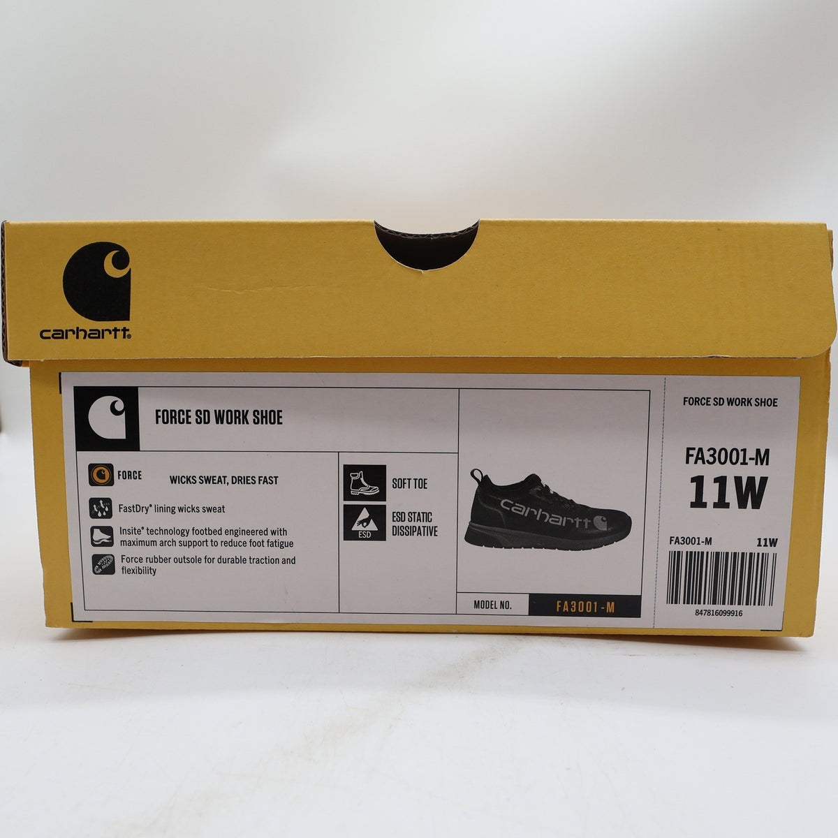Carhartt Force SD Work Shoe Mens 11 Black Synthetic New FA3001-M - take2supply