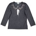 Carducci Beaded Embellished Top Womens Size S Black Rayon Blend 3/4 Sleeve NEW - take2supply